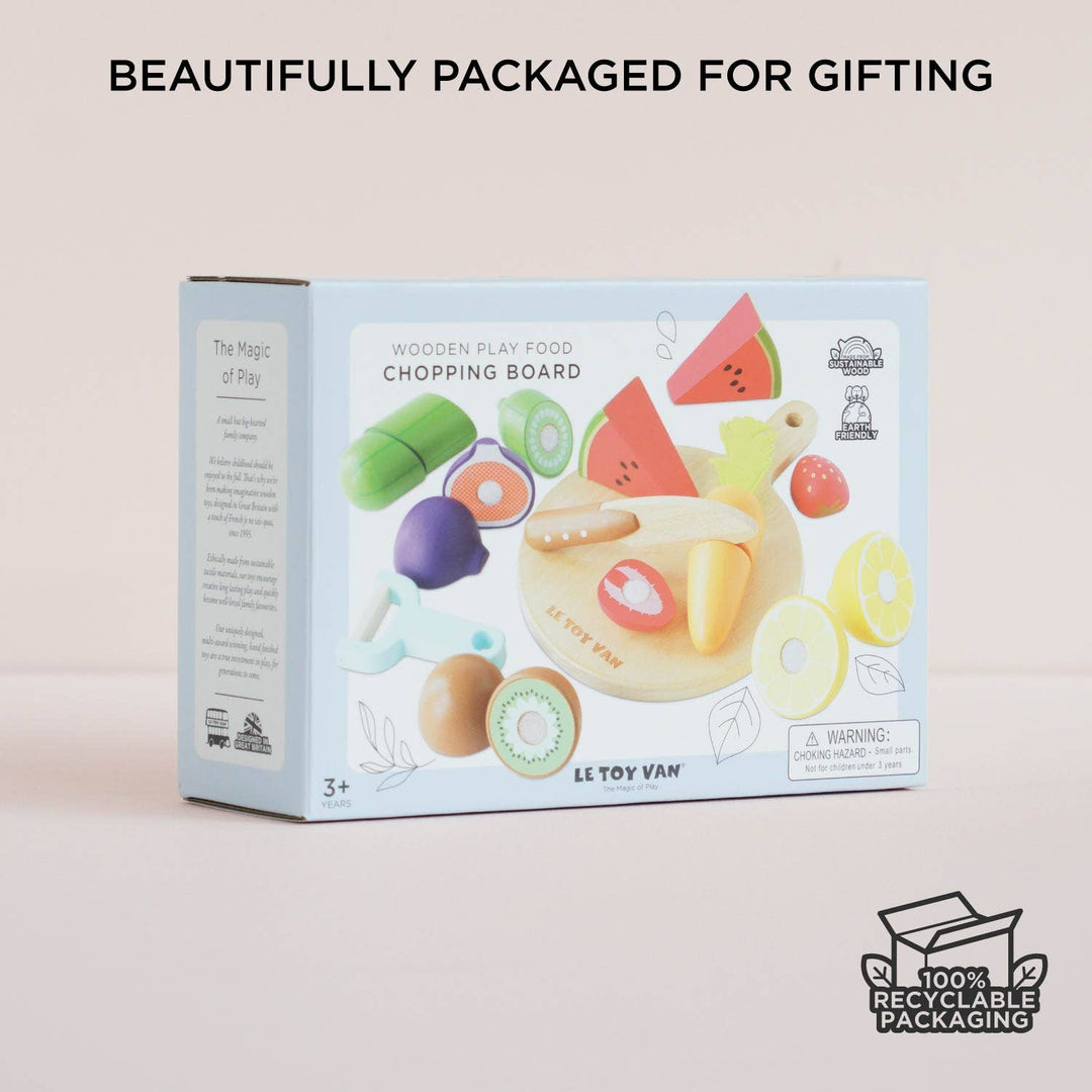 Wooden Chopping Board &amp; Sliceable Play Food