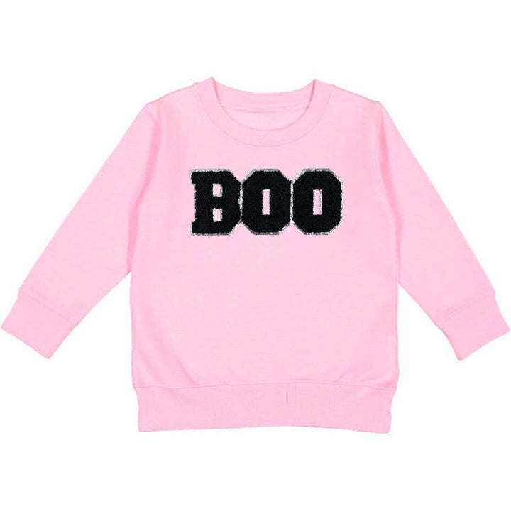 Boo Patch Halloween Sweatshirt - Pink: 7/8Y