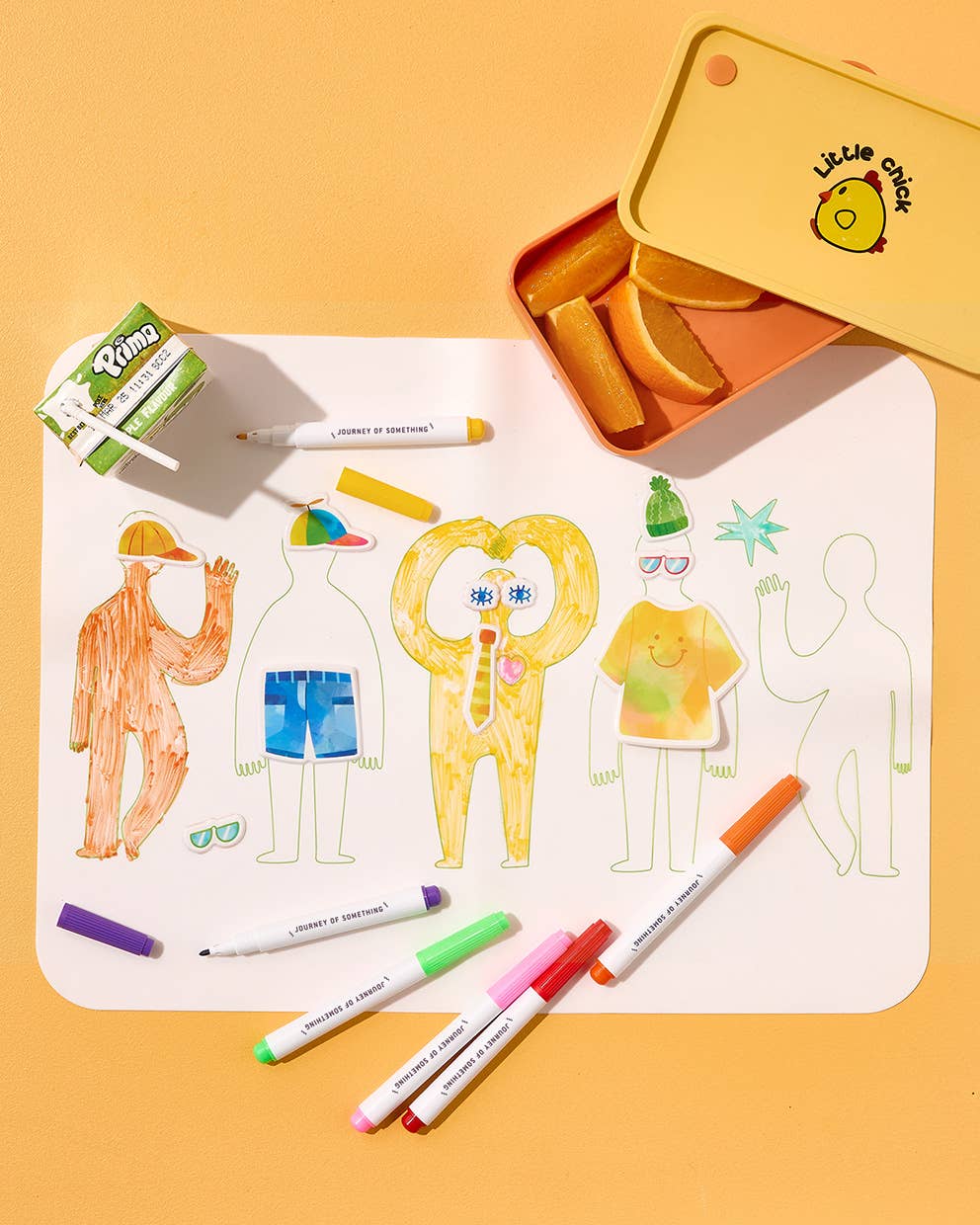Wipeable Silicone Coloring Mat - Friends