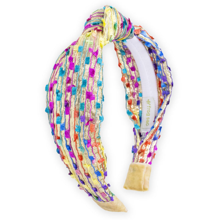 Kids Knot Headband - Confetti Hair Accessories for Girls: Gold