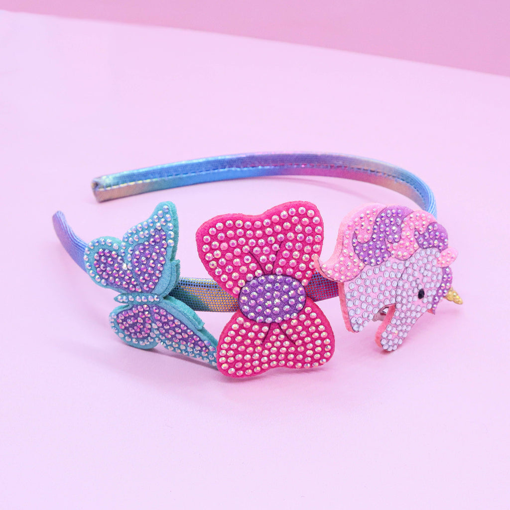 Chenille Rainbow/Heart/Star InterchangeableHeadband and Hair Clips