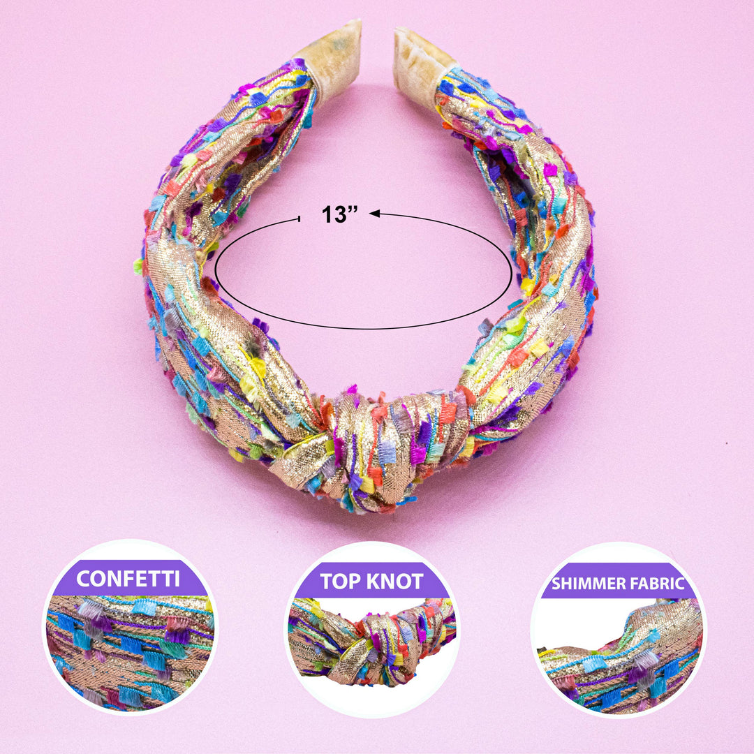 Kids Knot Headband - Confetti Hair Accessories for Girls: Pink