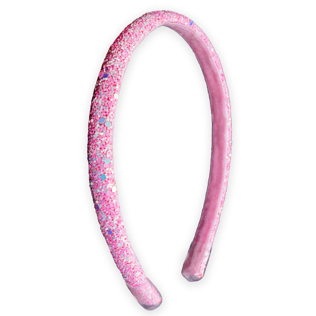 Glitter Headband - Thin Hairbands for Kids: Pink