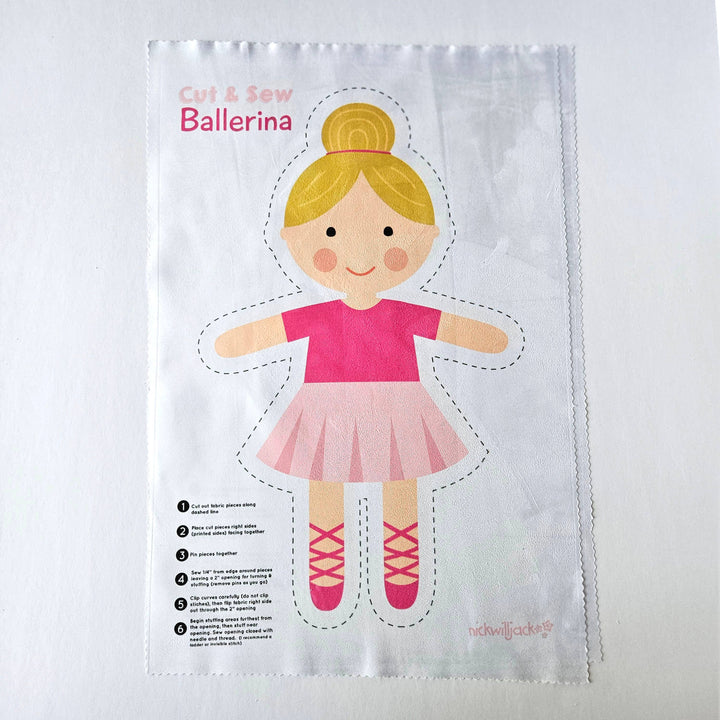 Cut & Sew Ballerina Plush Doll – Easy Sewing Craft Kit