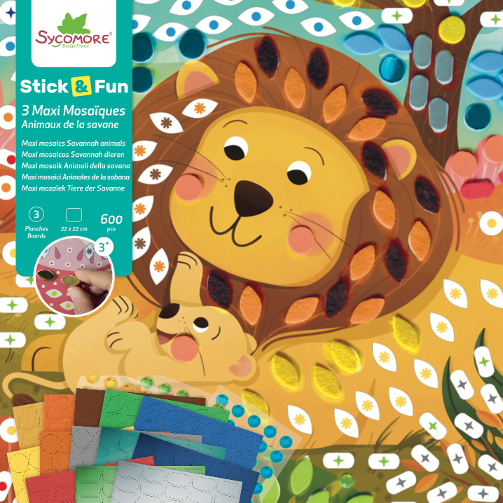 Stick'N Fun - S Mosaics Savannah Animals - 5y+