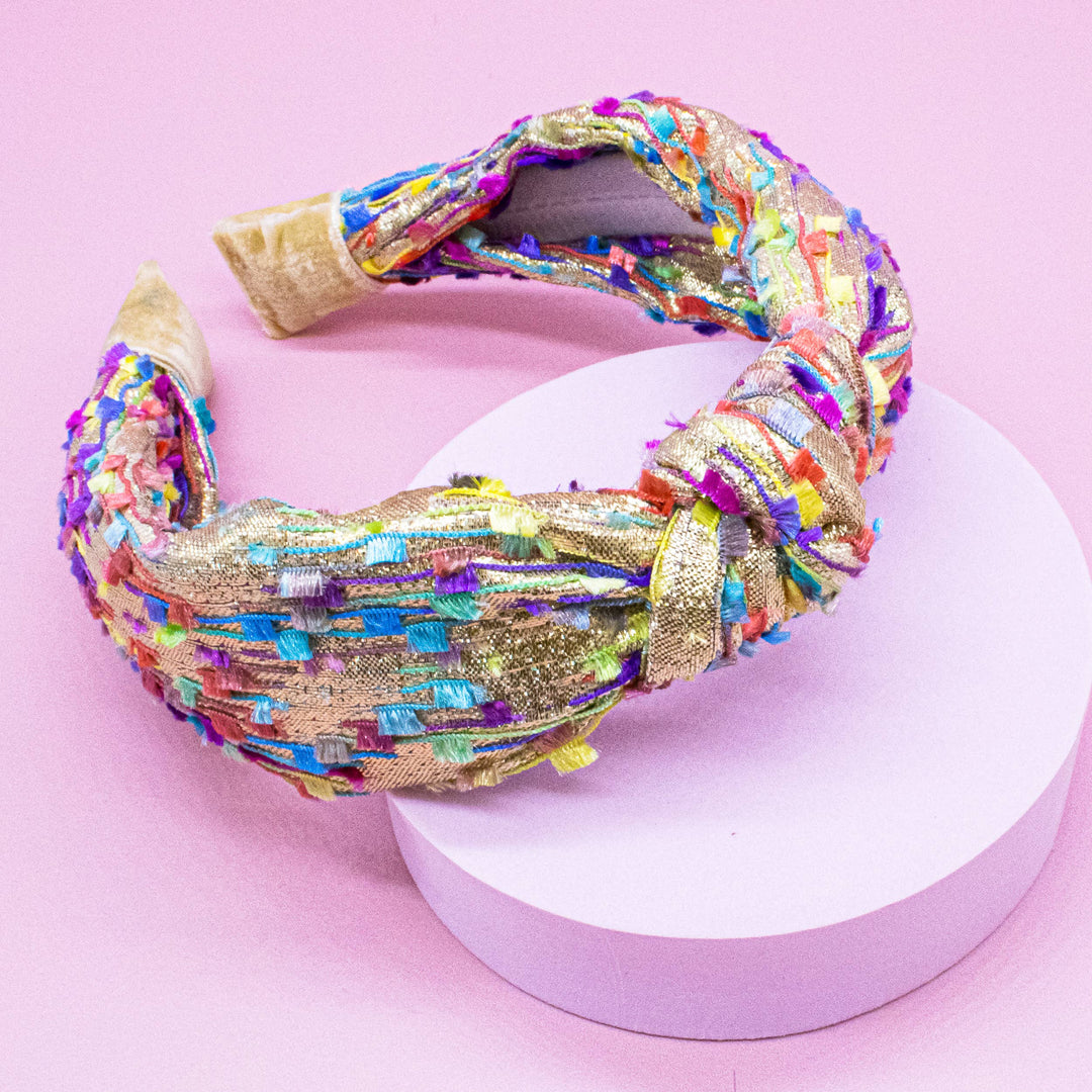 Kids Knot Headband - Confetti Hair Accessories for Girls: Aqua