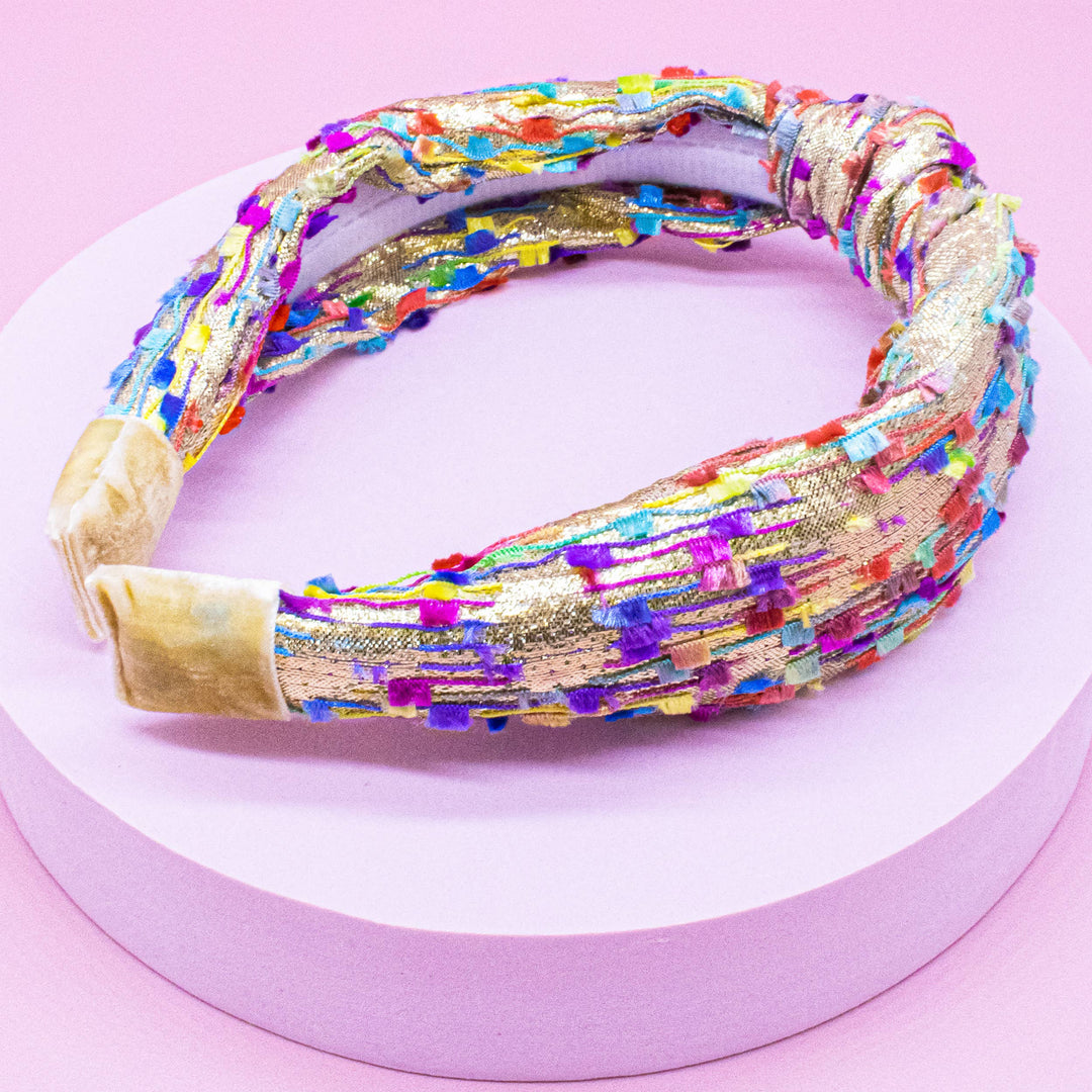 Kids Knot Headband - Confetti Hair Accessories for Girls: Aqua