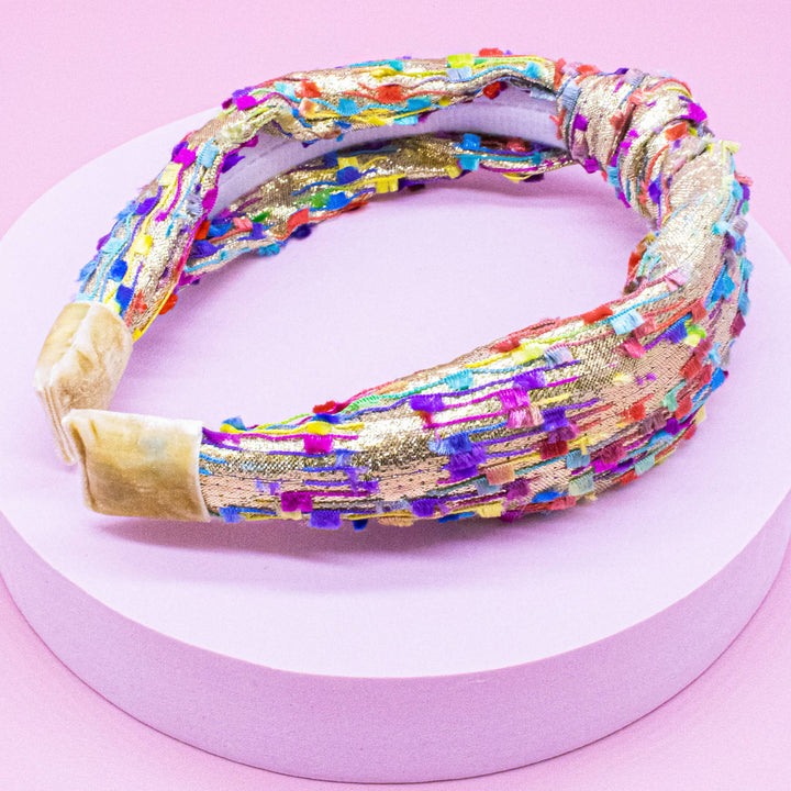 Kids Knot Headband - Confetti Hair Accessories for Girls: Aqua