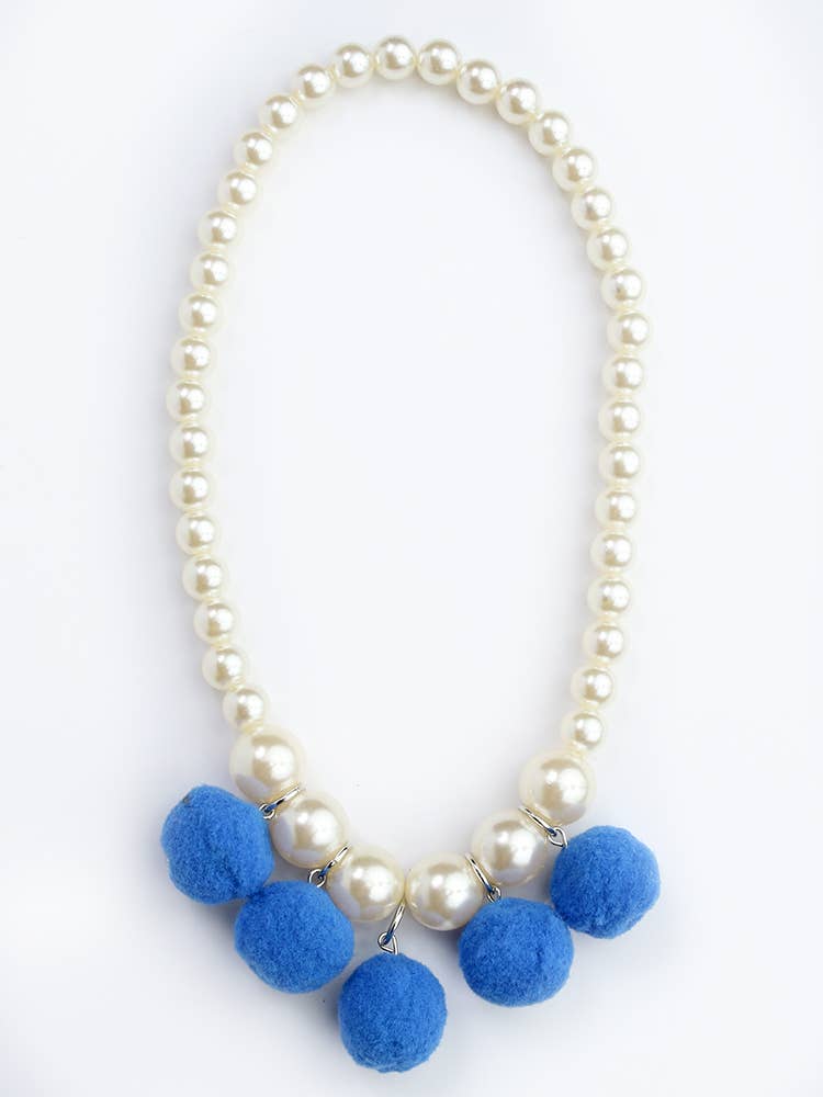 Pom Pom Necklace: Hot Pink