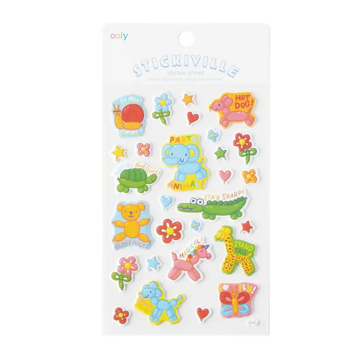 OOLY Stickiville Animal Balloons Sticker Sheet