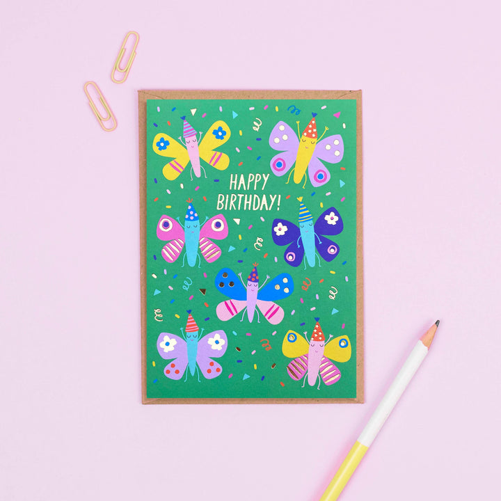 Party Butterflies Kid's Birthday Card | Children's Birthday