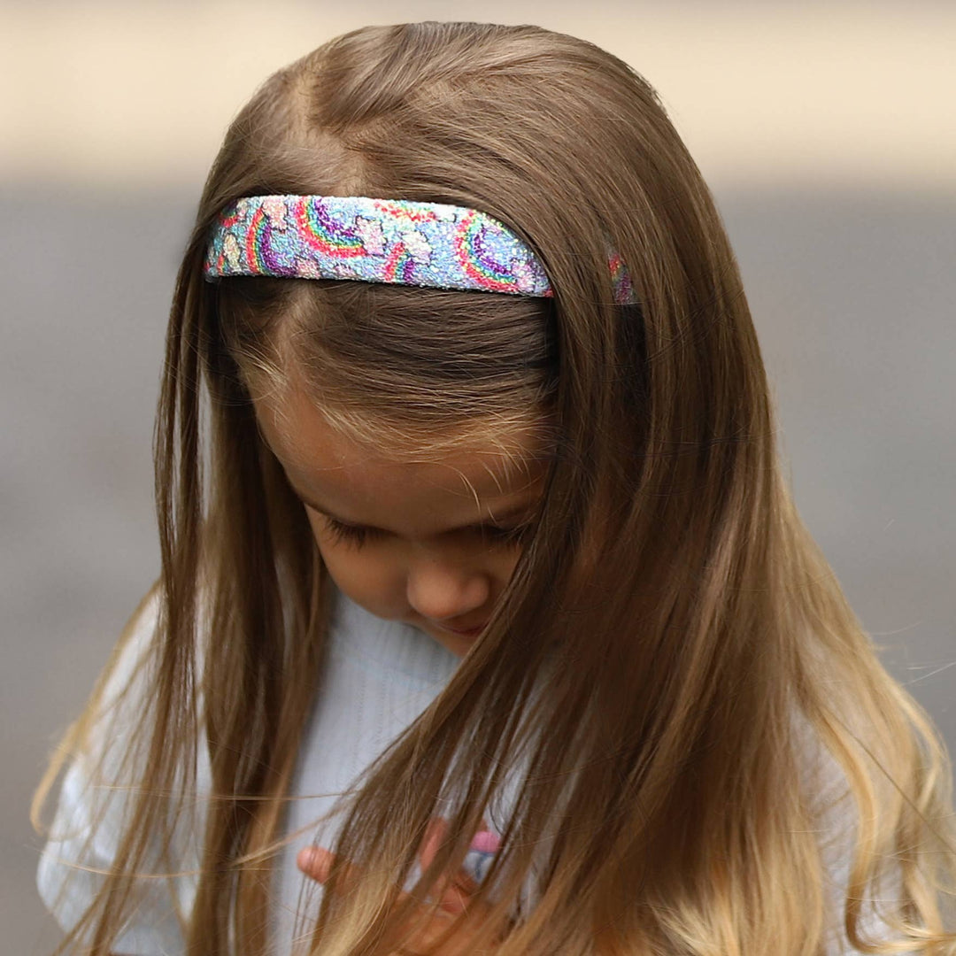 Rainbow Glitter Headband - Kids Hair Accessories: Pink