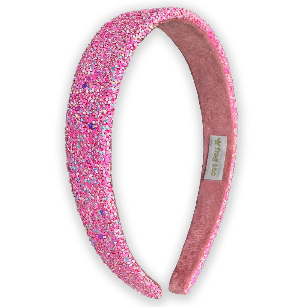 Tapered Chunky Glitter Headband: Pink