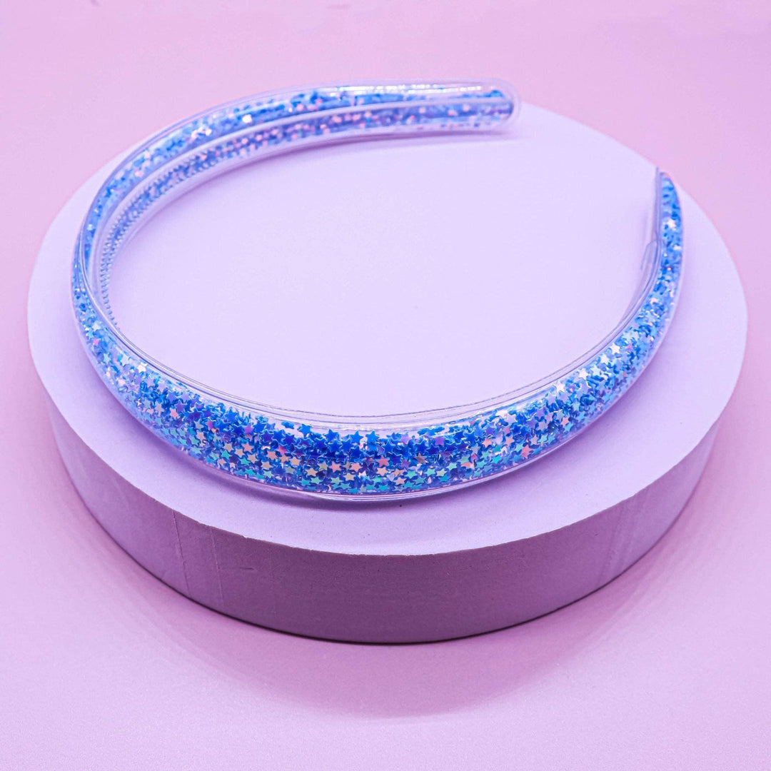 Shaker Glitter Headband with Teeth: Purple