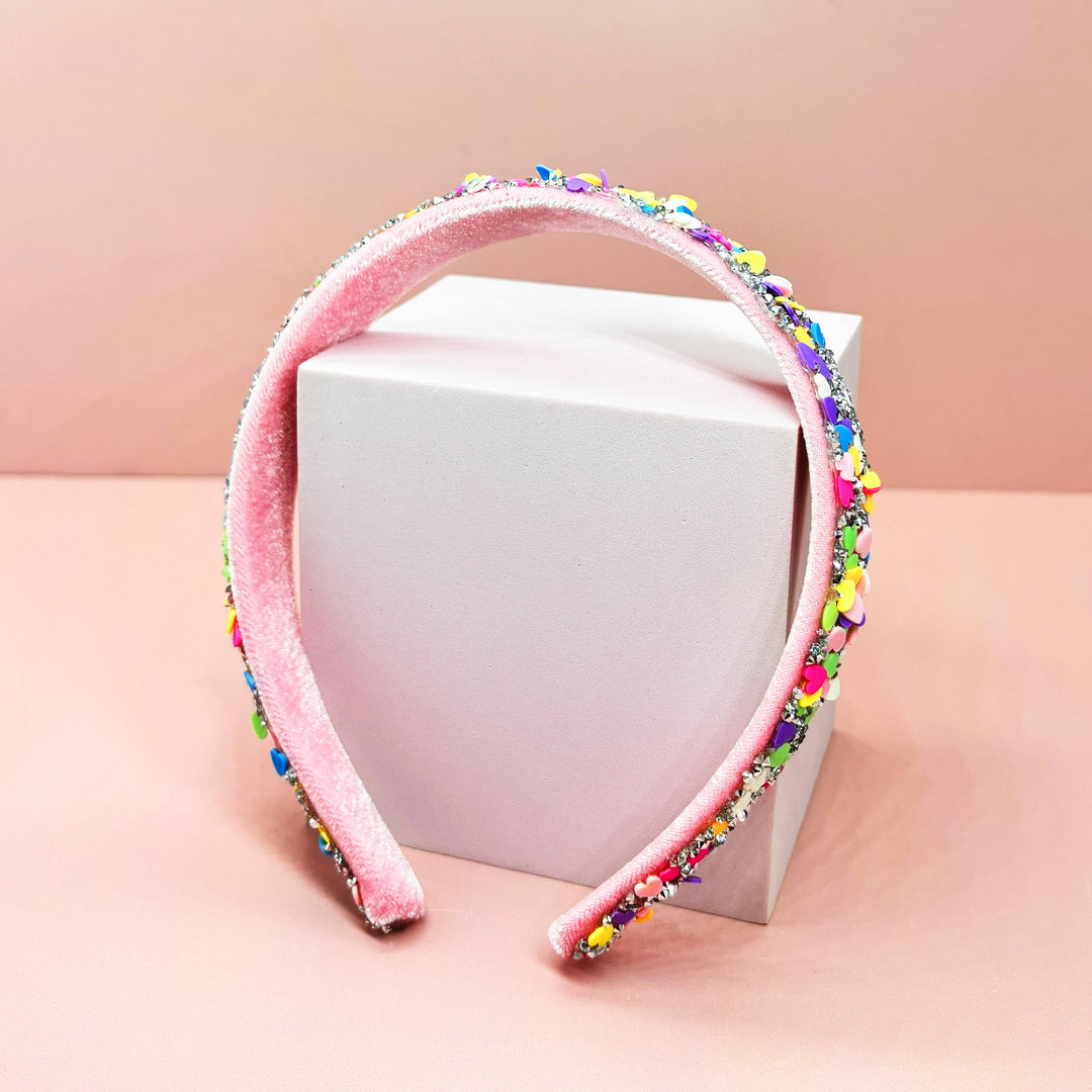 Candy Heart Headband - Confetti Hair Band: Rainbow