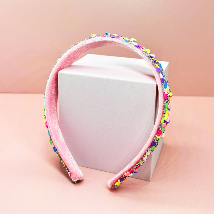 Candy Heart Headband - Confetti Hair Band: Rainbow