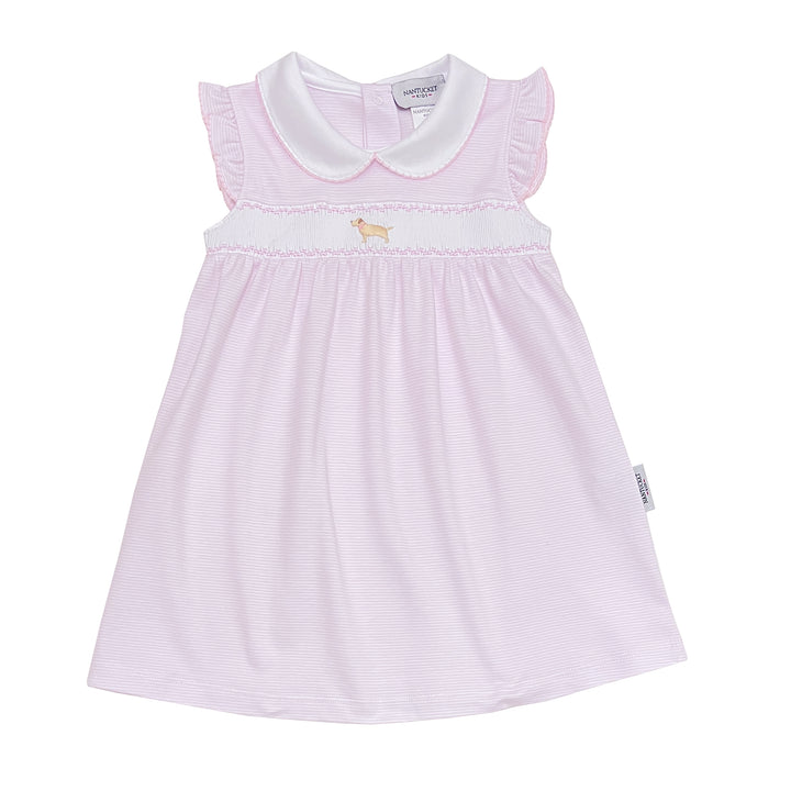 Goldie The Retriever Smocked Pima Dress