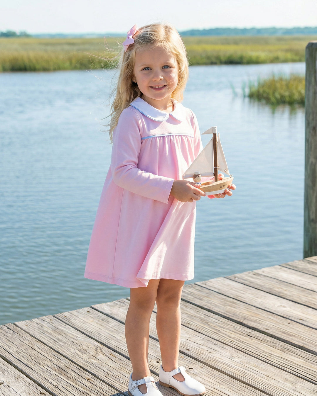 Portside Pima Play Dress-Peony