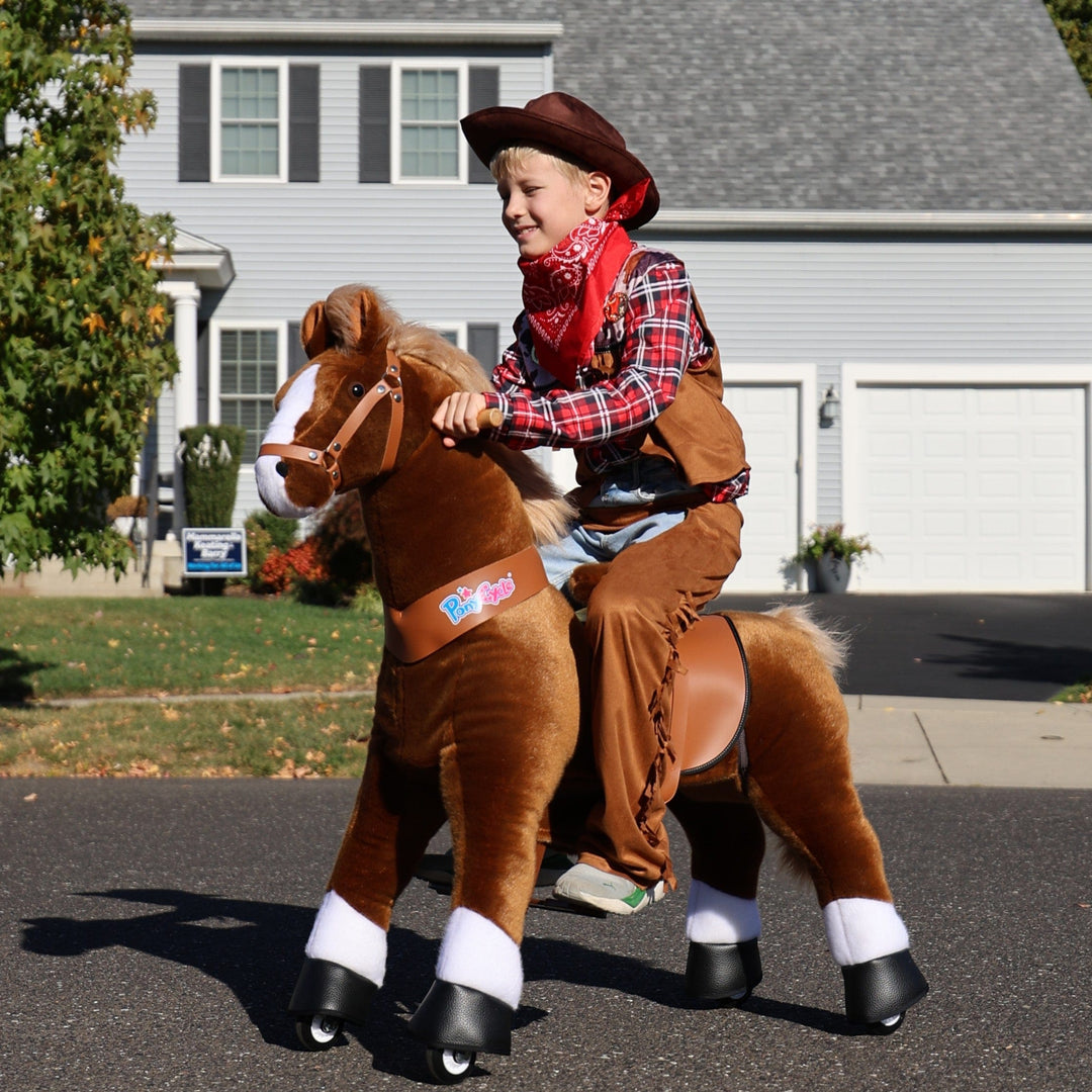 PonyCycle Large Ride On Horse Toy - Brown