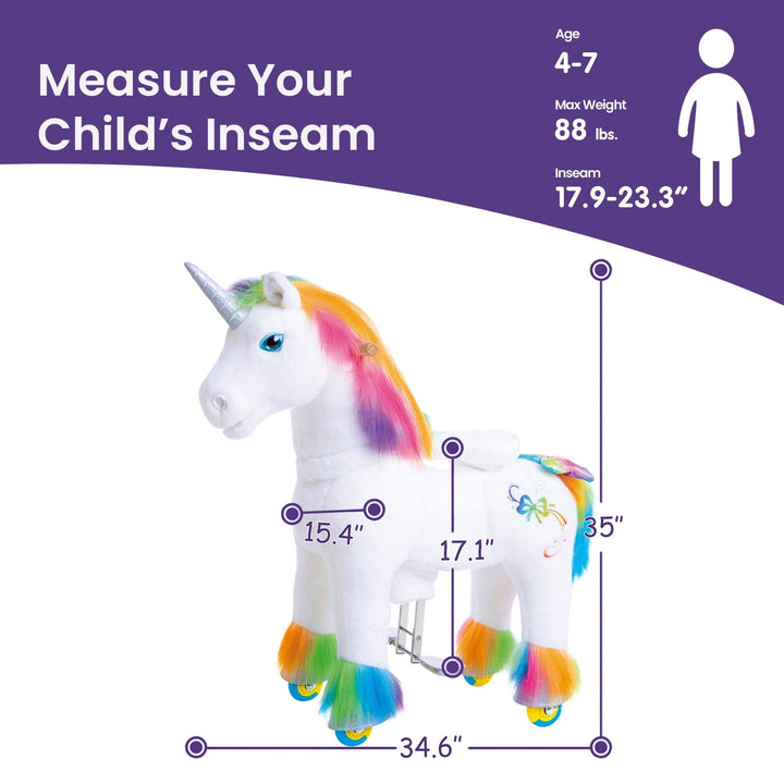 Model X Ride on Rainbow Unicorn for Age 4-7