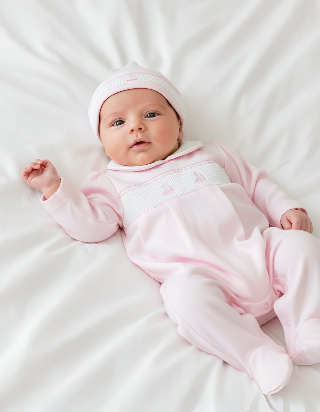 Set Sail Smocked Footed Romper-Primrose