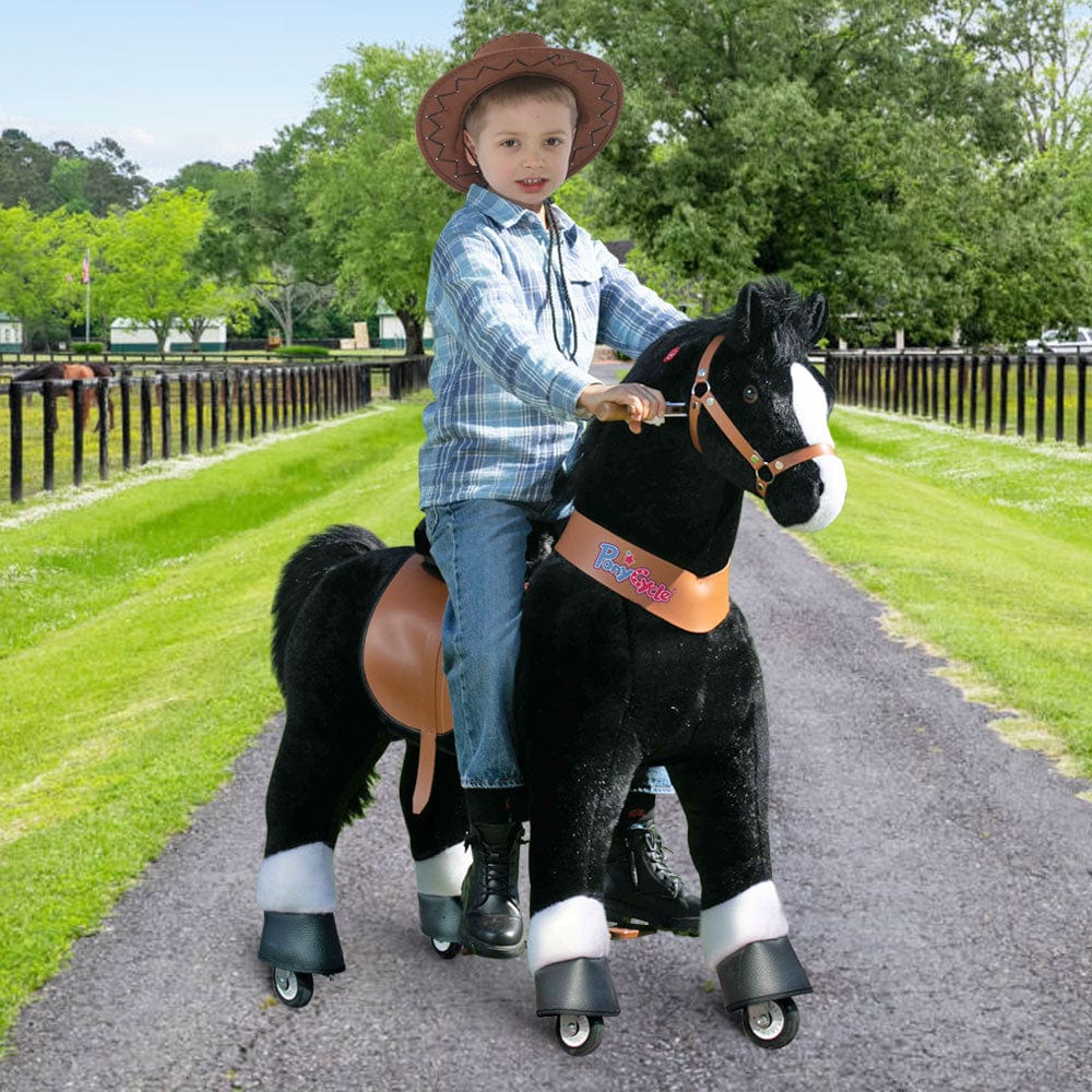 PonyCycle Large Ride On Horse Toy - Black
