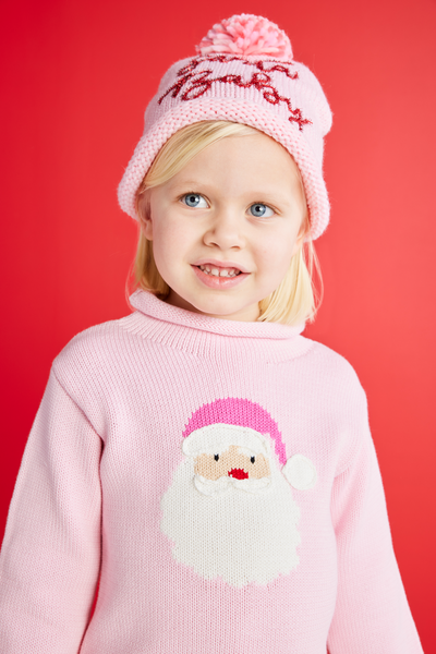 Pink Santa Roll Neck Sweater