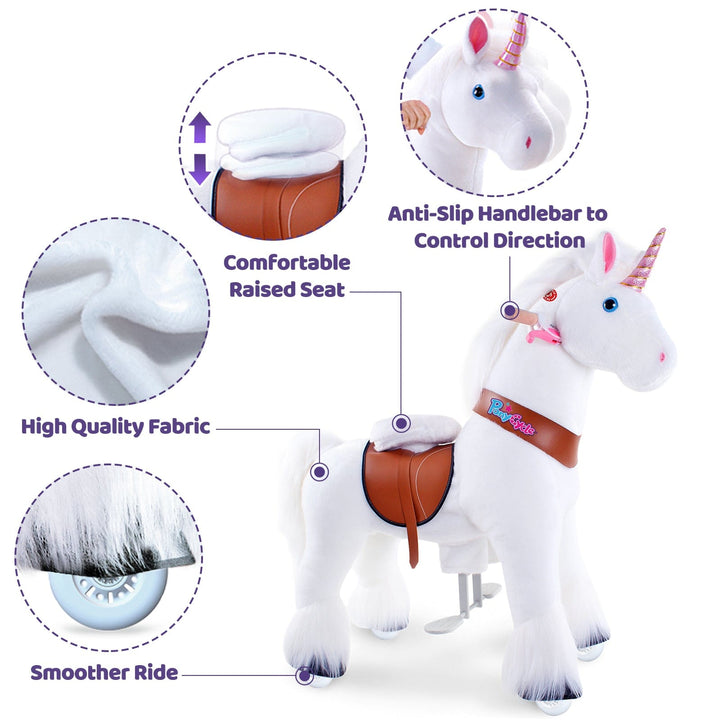Model U Unicorn Riding Toy For Age 4-7 White