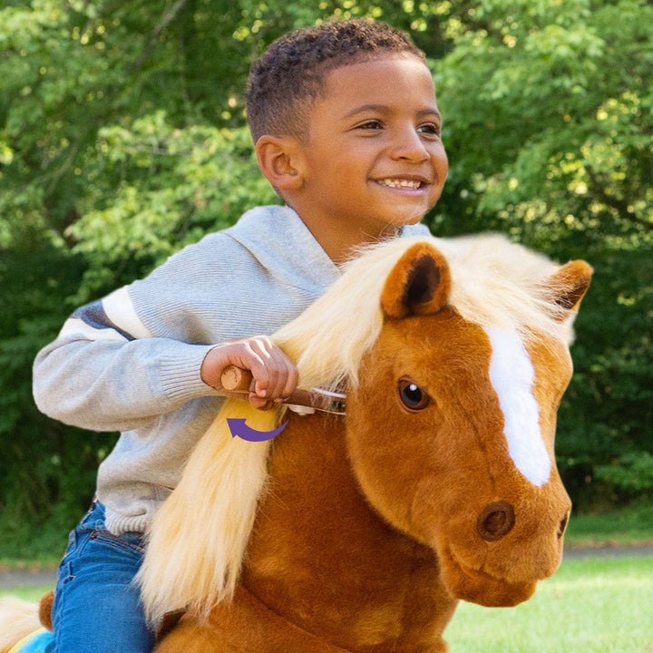 Model X Horse Ride On Toy for Age 4-7 Brown