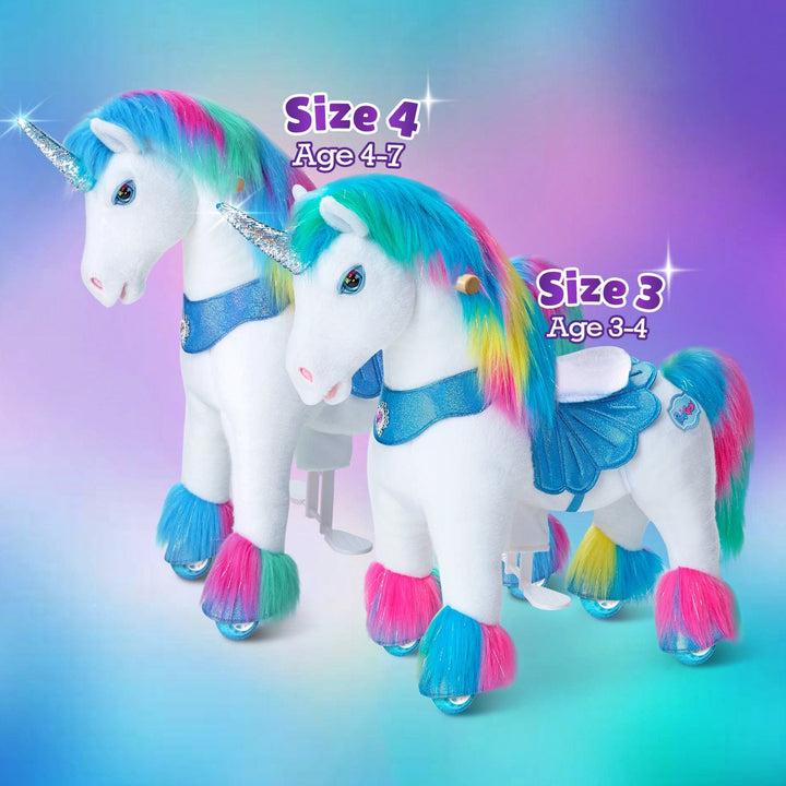 Model Y® Rainbow Unicorn Rideable Toy for Age 4-7