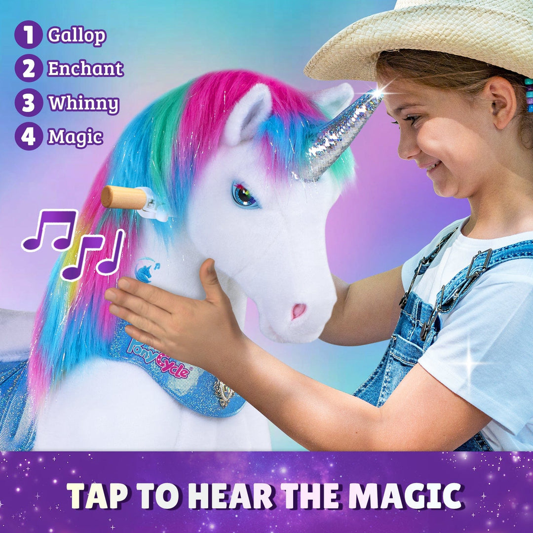 Model Y® Rainbow Unicorn Rideable Toy for Age 4-7
