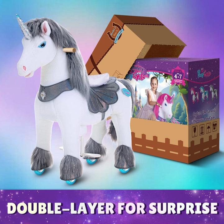 Model Y® Grey Unicorn Rideable Toy for Age 4-7