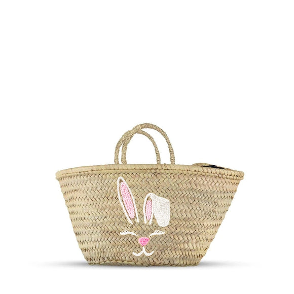 Hand Woven Easter Bunny Straw Basket
