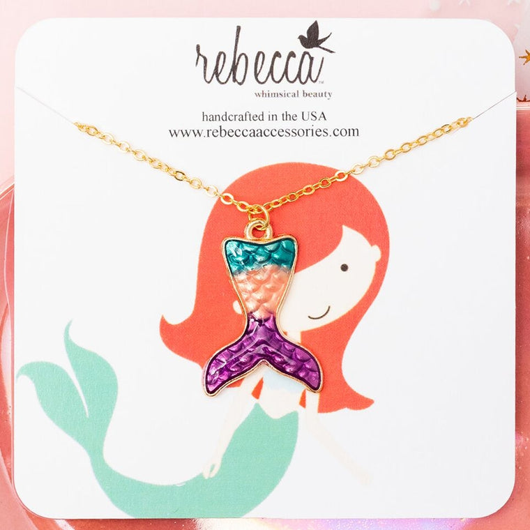 Mermaid Tail Enamel Necklace