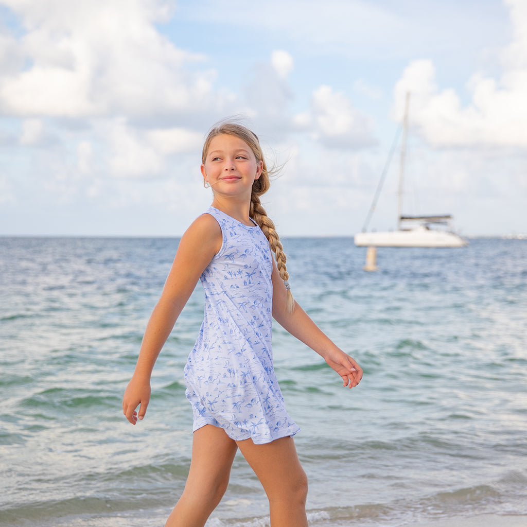 Tide Toile Play Dress-Chatham Bars Blue