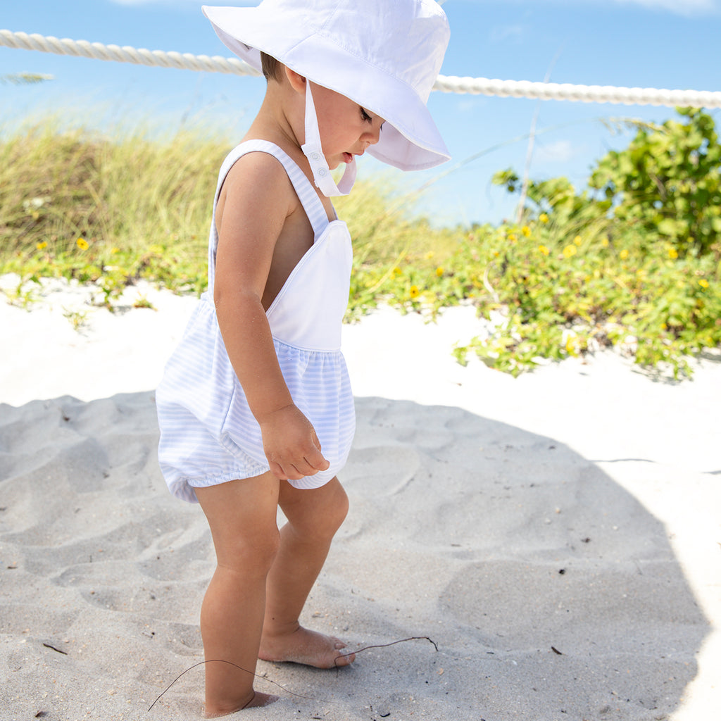 Seabury Sunsuit-White/Chatham Bars Blue Stripe