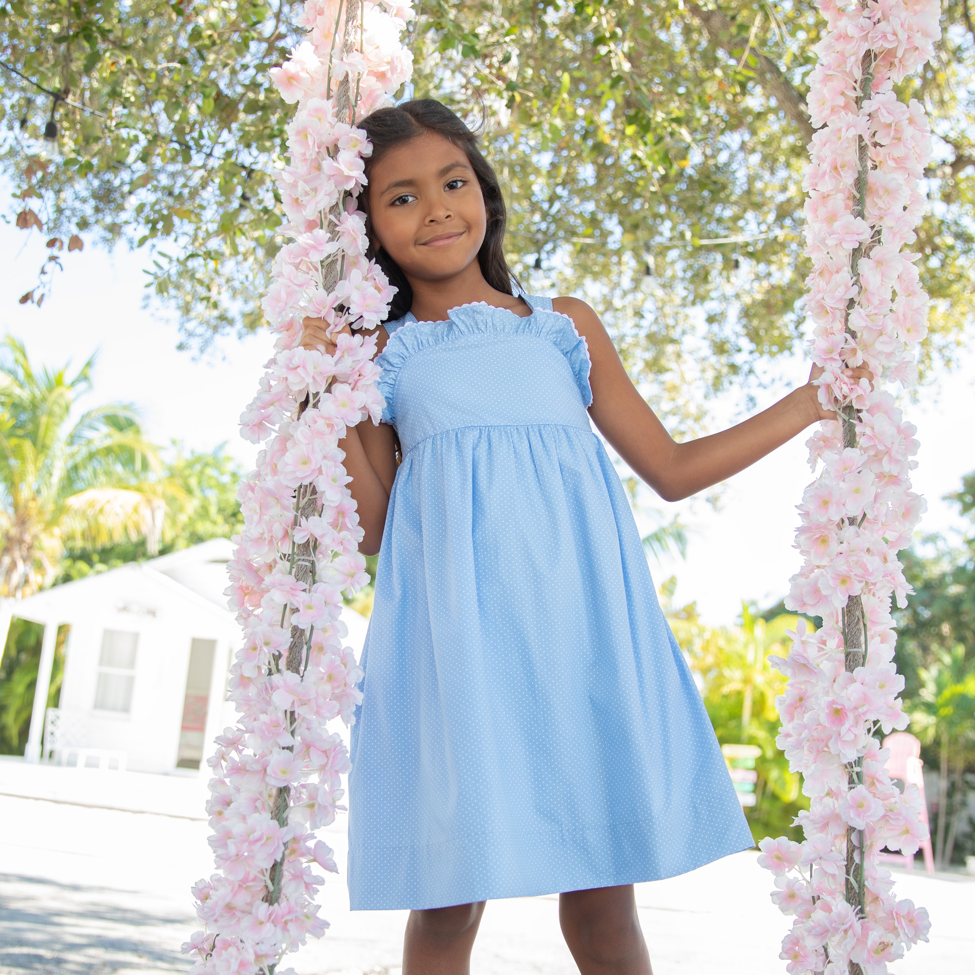 Girls blue sale party dress