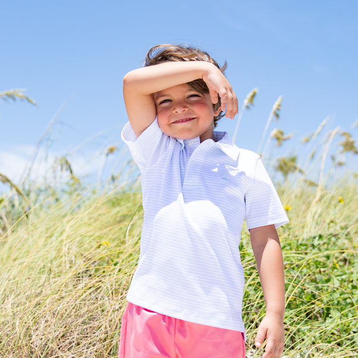 Set Sail Pima Polo-Powder Blue Stripe