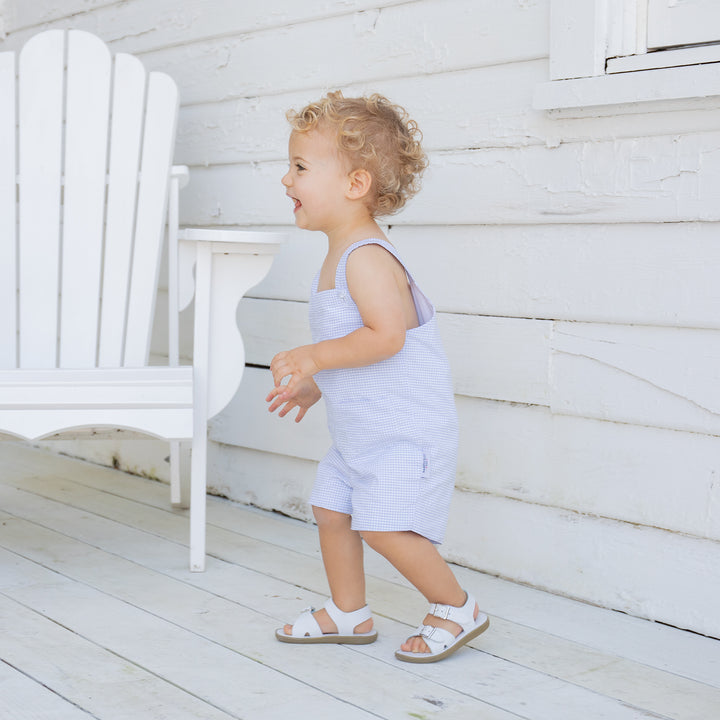 Skipper Shortall-Blue Seersucker Check