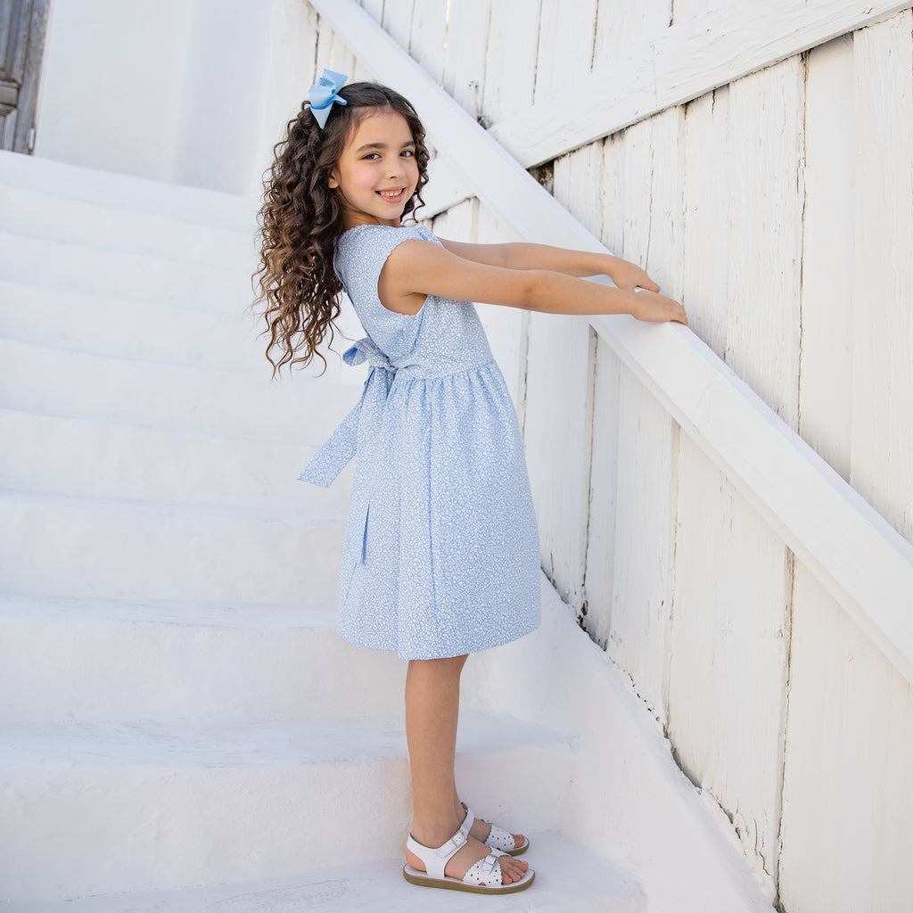 Alice Dress-Blue Bayberry Floral