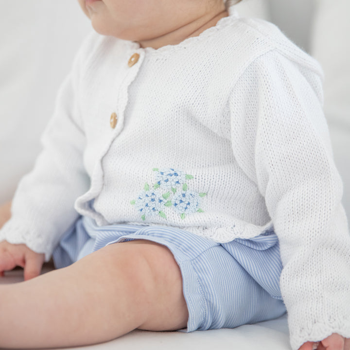Hydrangeas in Bloom Pima French Knot Cardigan