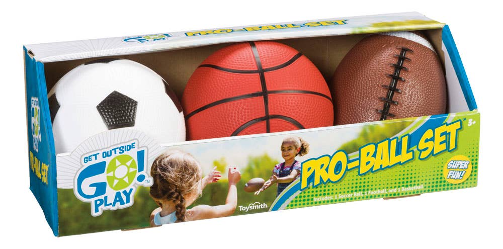 GO! Pro-Ball Set 5" Soccer Ball,6.5" Football, 5" Basketball