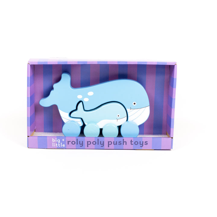 Whale Mommy and Baby Wooden Roller