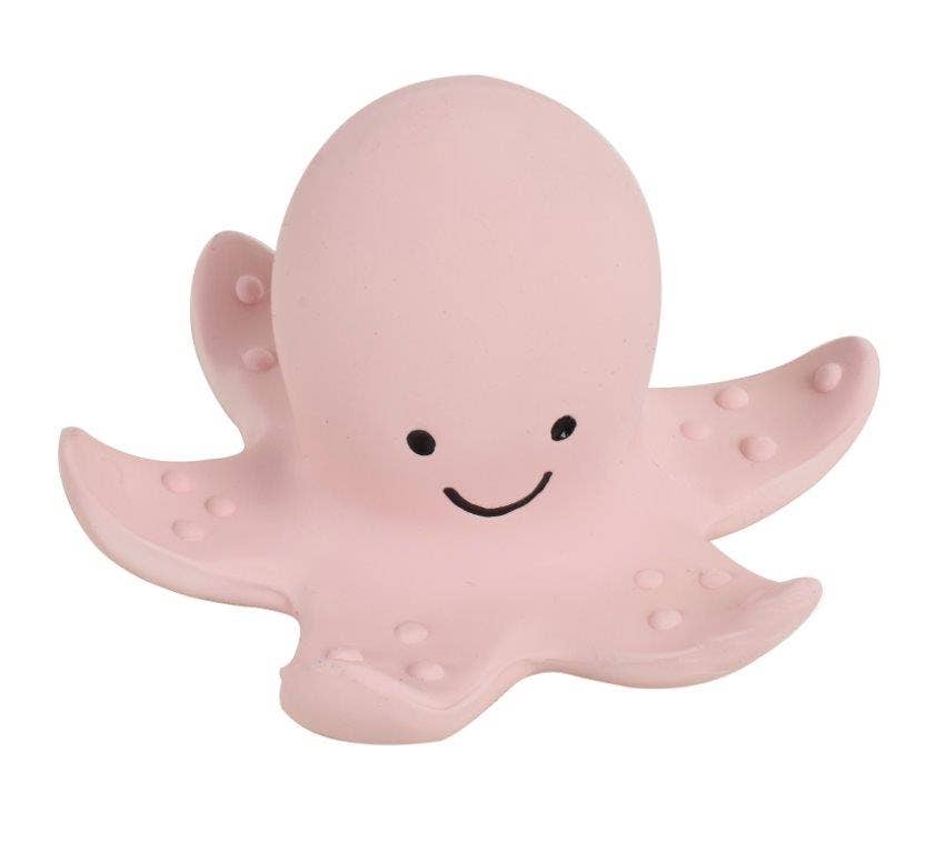 Octopus - Natural Organic Rubber Teether, Rattle & Bath Toy