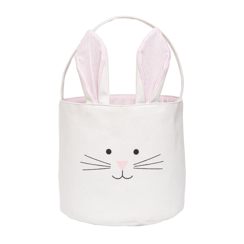 Easter Bunny Basket-Pink Seersucker