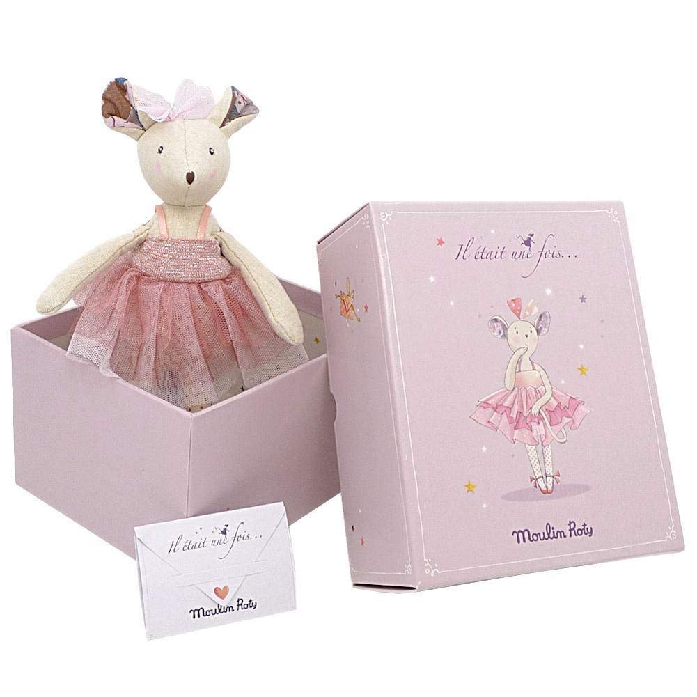 Moulin Roty Ballerina Mouse with Pink Glitter Tutu - Doll