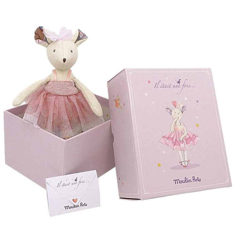 Moulin Roty Ballerina Mouse with Pink Glitter Tutu - Doll