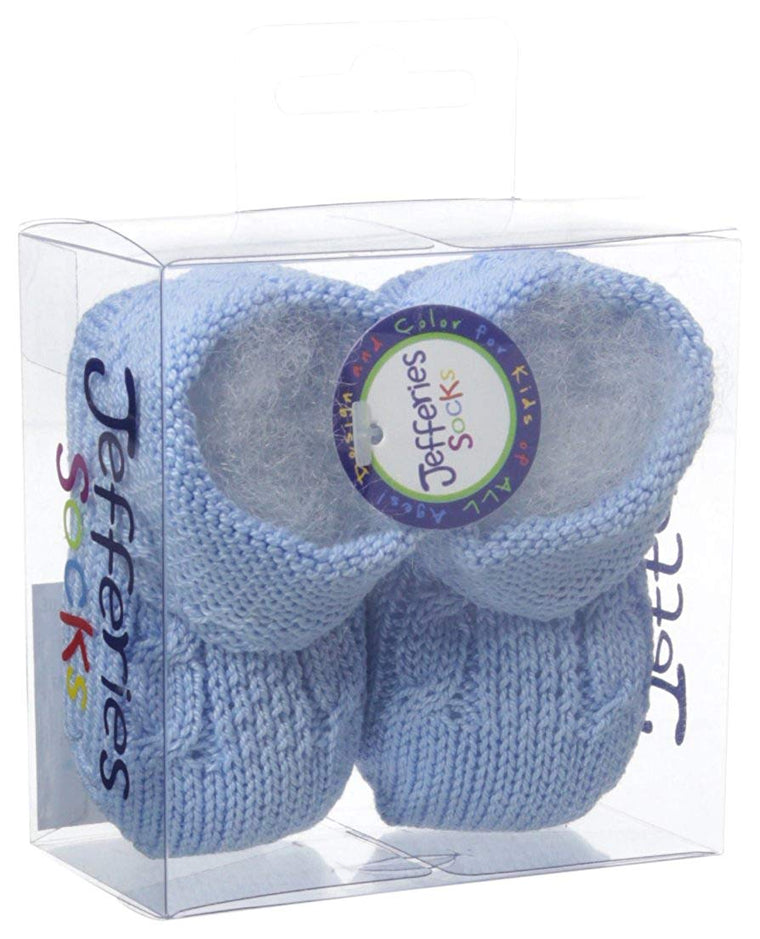 Cableknit Booties-Blue