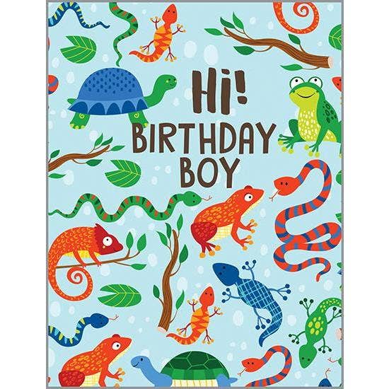 Birthday Greeting Card - Turtles and Lizards-Kids