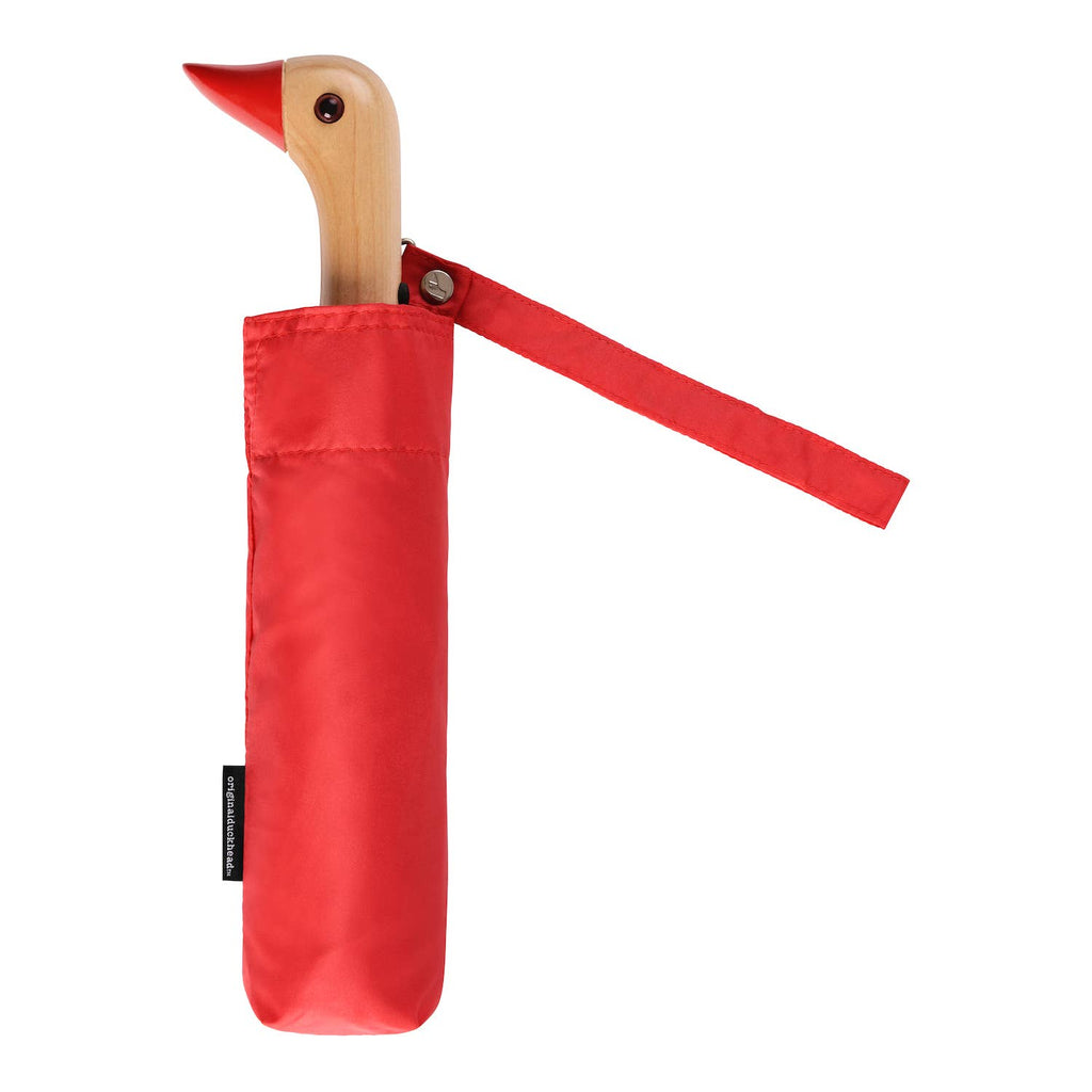 Red Compact Eco-Friendly Wind Resistant Umbrella